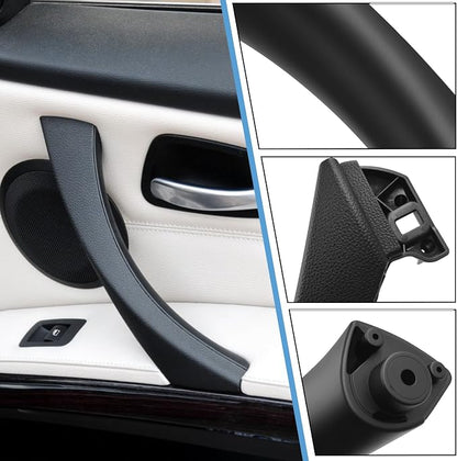 Compatible with BMW 3 Series Door Handle Replacement E90/E91/E92/E93 2004-2011,6PCS Left and Right Passenger Interior Door Pull Handle Set for BMW 318i,320i,323i,325i,328i,330i,335i(Black)