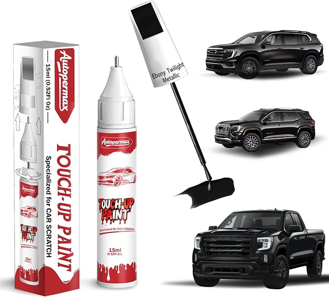Ebony Twilight Metallic(GB8/WA384A) Car Touch Up Paint for GMC, Color Accurate Two-In-One Car Paint Scratch Repair Pen, Professional Scratch Remover for Vehicles Chips and Nicks Scuff