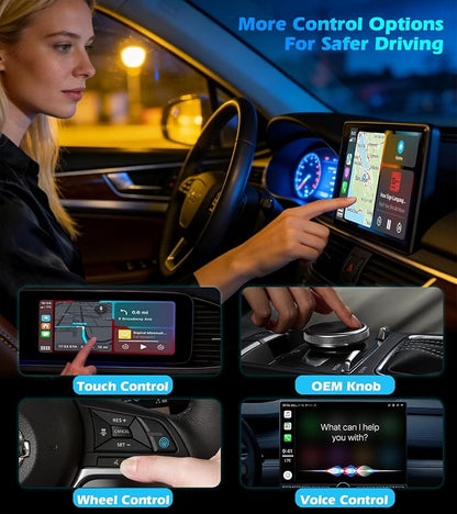 KAIY Wireless CarPlay Adapter for iPhone, 2-in-1 Android Auto Wireless Dongle for Wired Cars, Compatible with Apple CarPlay & Android Auto, No Lag USB A/C Plug & Play Stable Connection