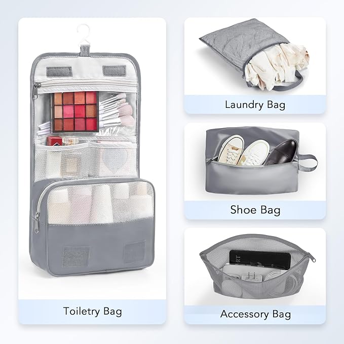 OlarHike 10-Pack Compression Packing Cubes for Travel Essentials,Compressible Expandable Packing Cubes for Suitcase,Luggage Garment Bags for Travel,Handy Helper for Organizing Clothes(Gray)