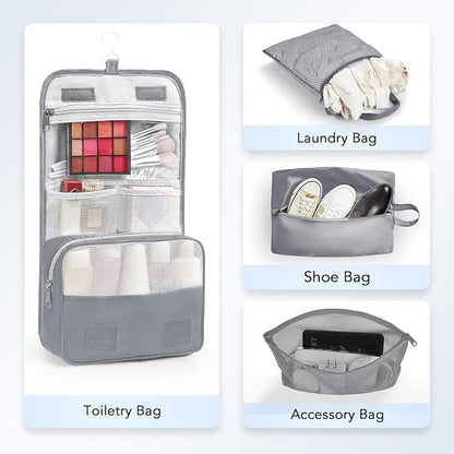 OlarHike 10-Pack Compression Packing Cubes for Travel Essentials,Compressible Expandable Packing Cubes for Suitcase,Luggage Garment Bags for Travel,Handy Helper for Organizing Clothes(Gray)