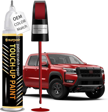 Red Alert/Scarlet Red A20 Touch up Paint for Nissan OEM Color Match Car Scratch Repair Kit for Nicks & Chips Scratches Quick & Easy Paint Fix 2-In-1 Car Scratch Remover Pen