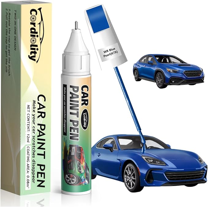K7X WR Blue Pearl Touch Up Paint for Subaru, Color Accurate Car Paint Scratch Repair Pen, Quick & Easy Fix Automotive Chips and Nicks