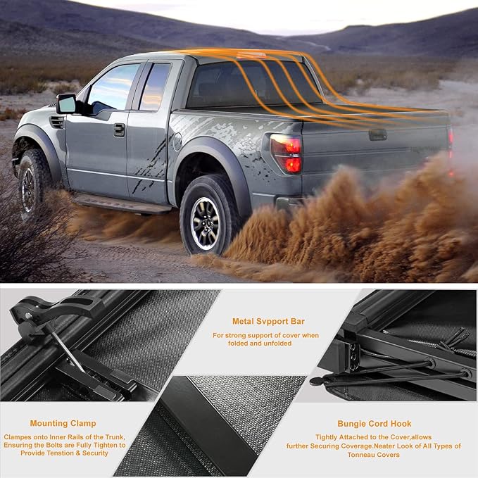 Vinyl Soft Tri-Fold Truck Bed Tonneau Cover Compatible with 99-07 Chevy Silverado/GMC Sierra 6.5Ft Fleetside Bed