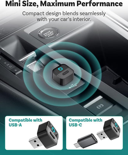 OTTOCAST Mini Pico Wireless CarPlay Adapter, No More Cables, Dual Phone Memory, One-Button Switch, Wi-Fi 6 & Bluetooth 5.4