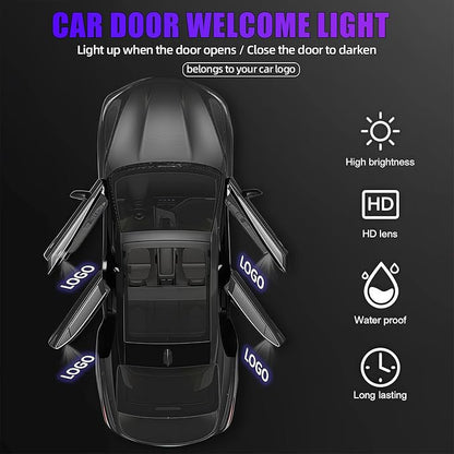 4Pcs Car Door Lights Logo Projector Compatible with Highlander/Camry/4runner/Sienna/Corolla/Tundra/Prius/Venza/Prado/Sequoia/Reiz/Previa/Alphard Model, 3D LED Car Welcome Projector Puddle Lights