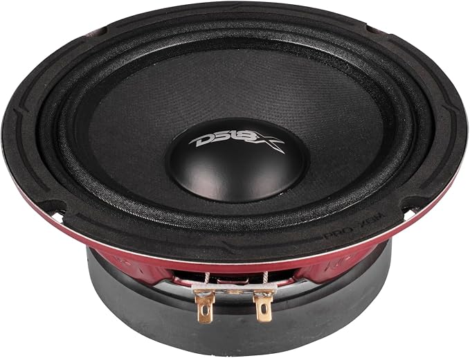 DS18 PRO-X6M Loudspeaker - 6.5", Midrange, Red Aluminum Bullet, 450W Max, 225W RMS, 8 Ohms - Premium Quality Audio Door Speakers for Car or Truck Stereo Sound System (1 Speaker), Classic