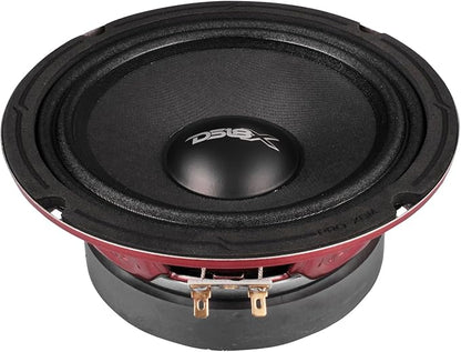 DS18 PRO-X6M Loudspeaker - 6.5", Midrange, Red Aluminum Bullet, 450W Max, 225W RMS, 8 Ohms - Premium Quality Audio Door Speakers for Car or Truck Stereo Sound System (1 Speaker), Classic