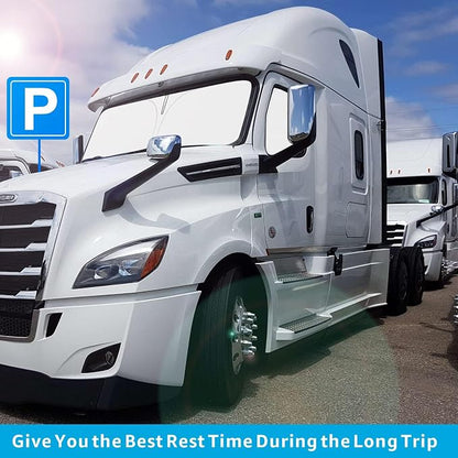 Proadsy Front Windshield and Side Windows Custom Fit 2018-2025 2026 Freightliner Cascadia, Semi-Truck Semi, Commercial & Big Rig Truck Sun Shade Foldable Sun Protector Privacy Cover