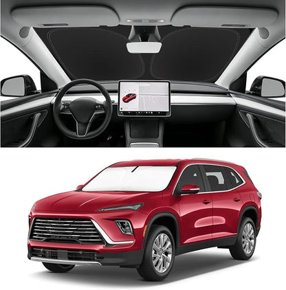 Custom Fit Windshield Sun Shade for Buick Enclave 2018-2024, Blocks UV & Heat, Front Window Sunshade Accessorie, Easy Fold & Store Keep Your Car Cooler