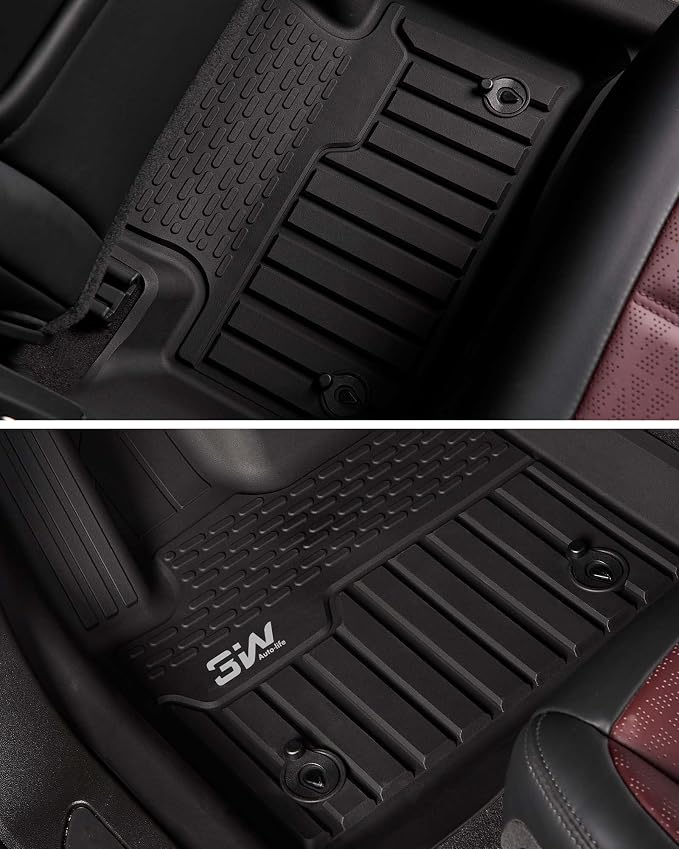 3W Floor Mats Fit for Jaguar F-pace & Land Rover Range Rover Velar 2017-2024 2025 2026, TPE All Weather Custom Fit Accessories for Jaguar F pace Floor Liner 1st and 2nd Row Full Set Car Mats, Black