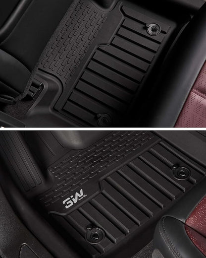3W Floor Mats Fit for Jaguar F-pace & Land Rover Range Rover Velar 2017-2024 2025 2026, TPE All Weather Custom Fit Accessories for Jaguar F pace Floor Liner 1st and 2nd Row Full Set Car Mats, Black