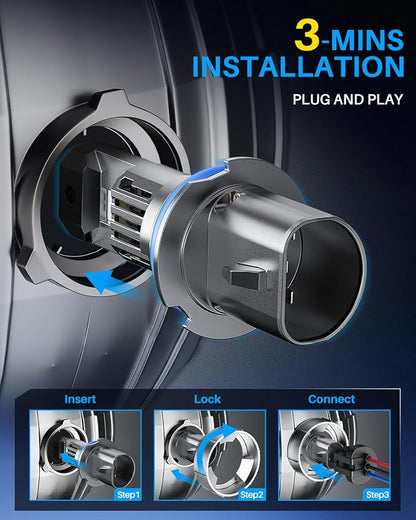 AUTOONE 9007 HB5 Bulbs, No Flicker 6500K White, 60,000LM Brightness, Easy 3 Min Plug and Play, IP68 Rated, Long Lifespan, 2 PCS