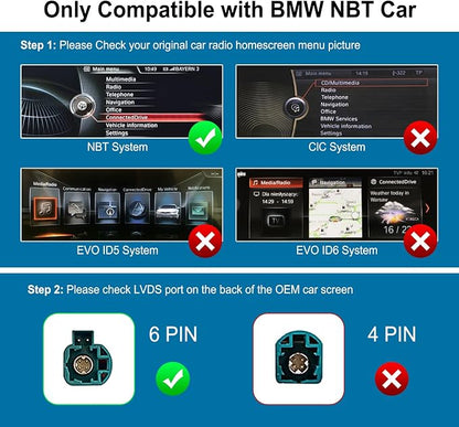 Wireless CarPlay Android Auto Adapter Decoder Retrofit Kit Fits BMW 2012-2016 Year X3 X4 X5 X6 MINI & 1-7 Series with NBT System, Supports Airplay Mirror Link/Camera/USB Drive/Navigation etc