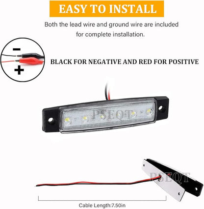 PSEQT 10 Pcs LED Rock Strip Lights Car Underglow Wheel Fender Well Lighting Kits Waterproof for Golf Cart Wrangler Offroad Truck RV UTV ATV Snowmobile (White)