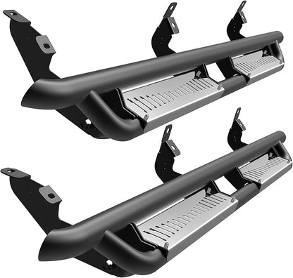Running Boards Compatible with Ford Ranger 2019-2025 Super Crew Cab 4 Full Size Doors Stainless Steel Paintable Side Steps Fit for Ranger Non-Slip Rails Step Nerf Bar Truck Pickup Rock Sliders