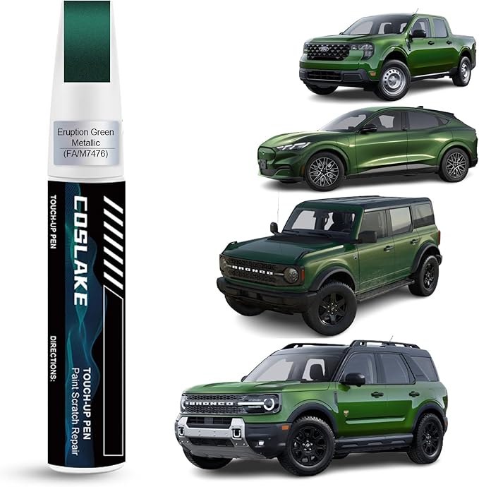 Car Touch Up Paint(Eruption Green Metallic(FA/M7476)) for Ford, Car Paint Scratch Repair Kit, Quick & Easy Solution to Repair, 2 in 1 Scratch Remover Pen with 2PCS Disposable Micro Applicators