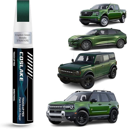 Car Touch Up Paint(Eruption Green Metallic(FA/M7476)) for Ford, Car Paint Scratch Repair Kit, Quick & Easy Solution to Repair, 2 in 1 Scratch Remover Pen with 2PCS Disposable Micro Applicators