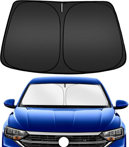 ARISMOTOR Windshield Sun Shade for Volkswagen VW Jetta 2019-2025 2026, Custom Fit Foldable Front Window Sunshade Sun Visor Protector, Block UV Rays Keep Your Car Cooler