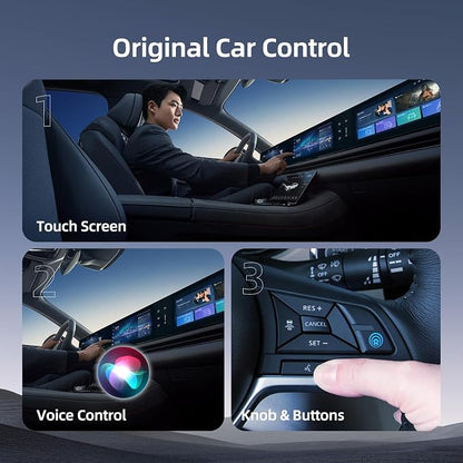 2-in-1 Wireless CarPlay Android Auto Adapter, Dual Chips, Heat Vent Car Play Dongle, USB-A & C, Compatible with Factory-Installed Wired CarPlay & AA Features Car from 2016, for iPhone & Android Phone