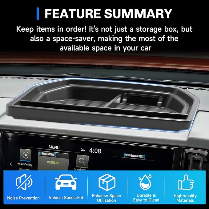SXCY for 2025 2026 Nissan Frontier Dashboard Organizer Tray [12.3 inch Screen Only] for 2025 2026 Nissan Frontier Accessories Screen Back Tray 2025 Frontier Behind Dash Console Organizer Tray