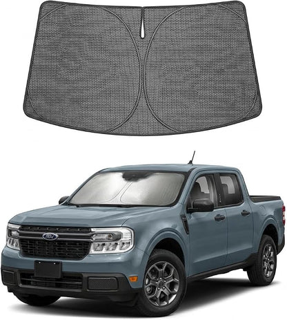 Proadsy Windshield Sun Shade Custom Fit Ford Maverick 2022-2026 Ice Crystal Black Front Window Sunshade UV and Heat Blocker Foldable Visor Keeps Car Cooler for Summer Parking and Daily Use