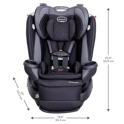 Evenflo Revolve360 Extend Convertible Car Seat with 360 Degree Rotation, Extended Rear-Facing, Forward-Facing, Booster Mode, and Secure LATCH Install, Rowe Pink