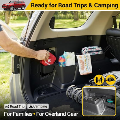 Rear Trunk Organizer for 2010-2024 Toyota 4Runner 5-Seat 2nd Row Without Speaker Accessories, Storage Bin Trunk Storage Box Cargo Tray for 10-24 4 Runner(5Pcs Trunk Organizer,Not for 7-Seat)