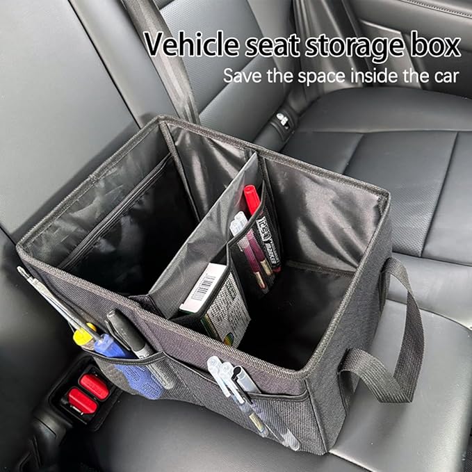 Car Organizer - Car Organizers and Storage, Collapsible Small Car Seat Storage Organizer for Console Front/Back, Automotive Backseat Organizer Passenger Seat Organizer