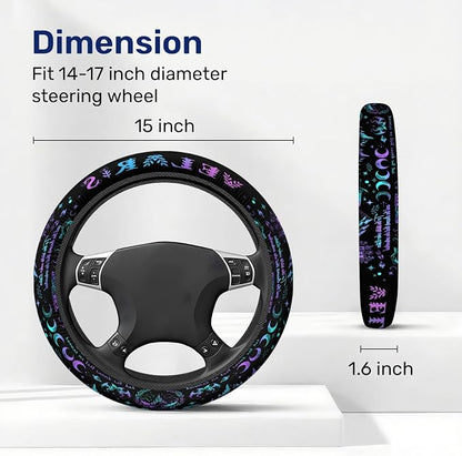 GENANY Velaris Night Court Steering Wheel Cover, Non Slip Polyester Car Wheel Protector for Car SUV Truck, Universal 15 Inch