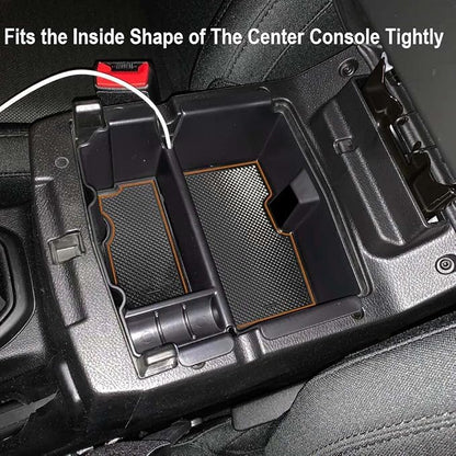 EDBETOS Center Console Organizer Tray Compatible with Jeep Wrangler JL/JLU 2018-2023 2024 2025 2026 and Gladiator JT Truck 2020-2026 Insert Armrest Accessories - Orange Trim