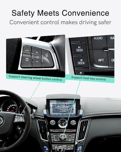 Car Bluetooth Adapter Compatible for 2008-2012 Cadillac CTS with AUX+USB Port,High-Resolution Audio Bluetooth Receiver iPod Music Sourse