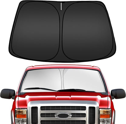 ARISMOTOR Windshield Sun Shade for Ford Super Duty F250 F350 F450 F550 2017-2025 2026, Custom Fit Foldable Front Window Sunshade Sun Visor Protector, Block UV Rays Keep Your Car Cooler