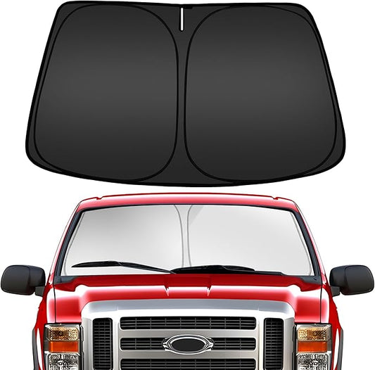 ARISMOTOR Windshield Sun Shade for Ford Super Duty F250 F350 F450 F550 2017-2025 2026, Custom Fit Foldable Front Window Sunshade Sun Visor Protector, Block UV Rays Keep Your Car Cooler