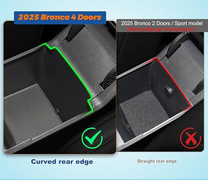 GZSH 2 PCS Trunk Organizers for 2025 2026 Ford Bronco 4 Doors Automatic Transmission ONLY with Center Console Organizer, Door Handle Storage Not for manual transmission (Not for Sport & 2Door)