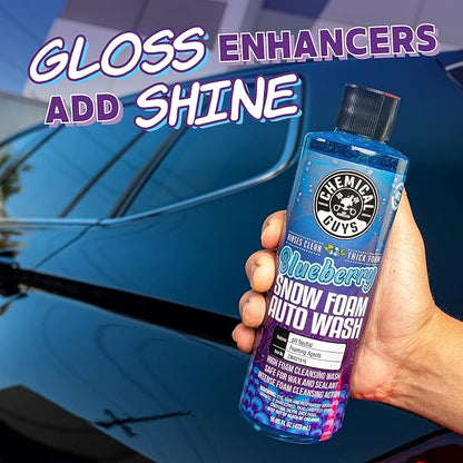 Chemical Guys Big Mouth Max Release Foam Cannon and Blueberry Snow Foam Car Wash Soap, 64 fl oz - Car, Truck, SUV, RV & Boat Wash, Soap Cannon for Pressure Washer, 34 oz Bottle - 2 Items