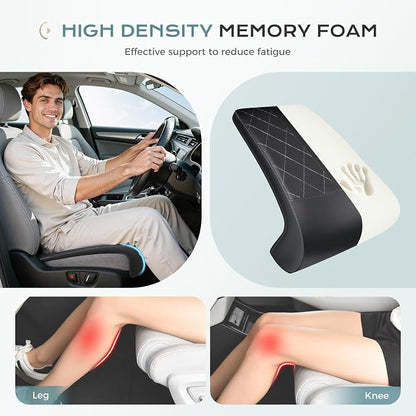 Coverado Car Seat Extender Leg Support, Leather Leg Extender Cushuin for Car Seats, Waterproof Car Seat Cushions Universal Fit for Most Vehicles (Black)