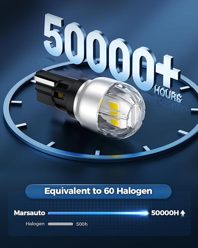 Marsauto 912 921 LED Bulbs for Backup Reverse Light, 300% Brighter T15 906 904 W16W T15 CANBUS Error Free Bulb with 3020SMD Chip, Non-polarity, 6000K Xenon White Fog Lights, Pack of 2