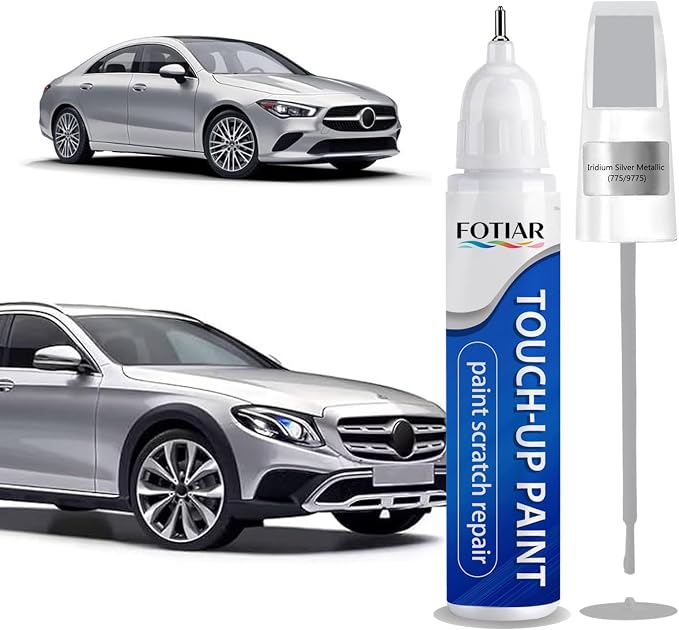 775 Iridium Silver Metallic Touch up Paint for Mercedes-Benz OEM Original Car Paint Scratch Repair Pen Two-In-One Quick & Easy Fix Car Scratch Remover for Nicks & Chips Repair