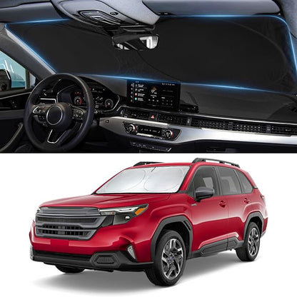 Sun Shade for Forester 2019-2024 2025 Windshield Sunshade fit for Subaru Forester SUV, Crossover, Base, Premium, Sport, Limited Accessories Front Window Cover Shield Visor Protector Blocker