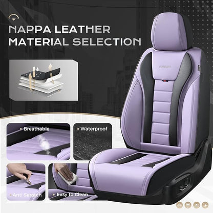 Coverado Car Seat Covers, Front Covers for Cars, Car Seat Cover Front Seats, Automotive Seat Cover, Waterproof, Leather Car Seat Cushion, Universal Interior Covers Seat Protectors for Most Cars