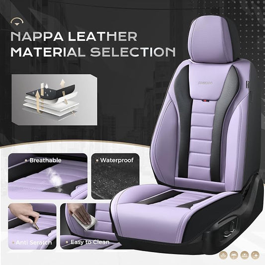 Coverado Car Seat Covers, Front Covers for Cars, Car Seat Cover Front Seats, Automotive Seat Cover, Waterproof, Leather Car Seat Cushion, Universal Interior Covers Seat Protectors for Most Cars