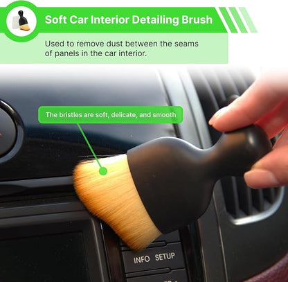 7-in-1 Car Detailing Kit - Powerful Multi-Purpose Complete Auto Cleaning Set with Telescopic Mop, Microfiber Mitt, Towel, Wheel & Interior Brushes