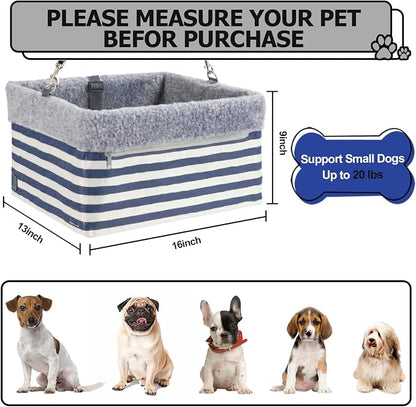 Dog Car Seats for Small Dogs, Upgrade Dog Booster Seat with Metal Frame Construction with Double-Layer Oxford, Perfect for Small Pets up to 20lbs