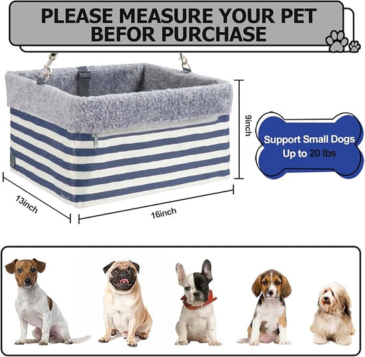 Dog Car Seats for Small Dogs, Upgrade Dog Booster Seat with Metal Frame Construction with Double-Layer Oxford, Perfect for Small Pets up to 20lbs