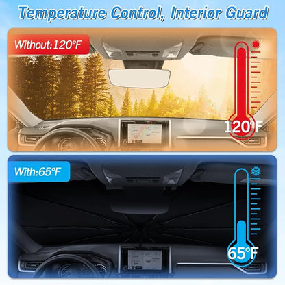 KUST Windshield Sun Shade Umbrella for Toyota RAV4 2019 2020 2021 2022 2023 2024 2025 Rear Window Shades 100% UV Protection and Blackout Privacy 5PCS Car Window Covers Accessories