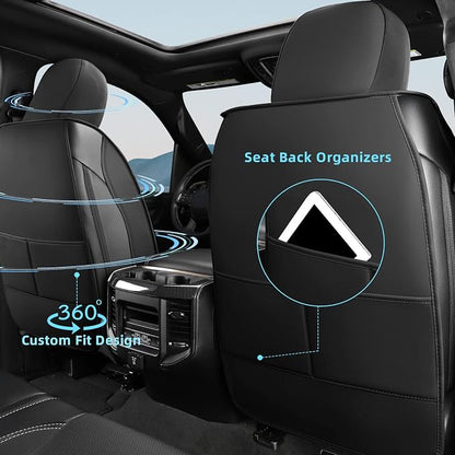 FREESOO Seat Covers for Dodge Ram 2019-2026 Ram 1500 Crew Quad Regular Cab 2011-2026 2500 3500 Mega Cab Bighorn Longhorn Laramie Tradesman, with Flat Bench, Black Red