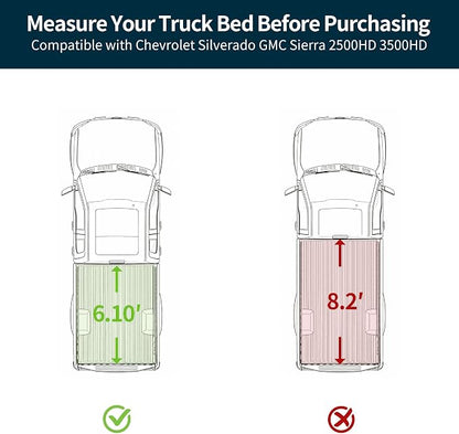 OEDRO Hard Quad-Fold Low-Profile Tonneau Cover Fit for Chevy Silverado/GMC Sierra 2500HD 3500HD 2020-2026 with 6.9ft Bed Without Multi-Flex Tailgate