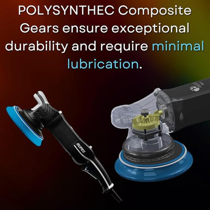 RUPES LHR21V Single BigFoot Mark V Random Orbital Polisher - Reduced Noise & Vibrations - Enhanced Motor Efficiency - Gears Require Minimal Lubrication - Provides Optimal Balance - Stable Grip