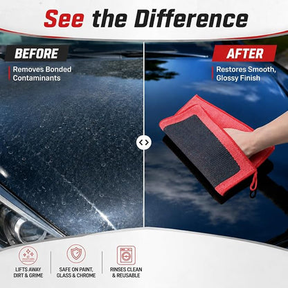 Clay Towels (12 * 12 in) Effective Cleaning & Release of Paint Contaminants | Professional Detail Products;Improve the Adhesion Between Aax and Sealant;Enhance Gloss and Color Saturation